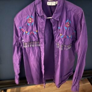 Side Saddle Spirit Purple Embroidered Men's Shirt
